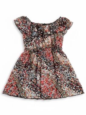 Thanx Collection THX Black Floral Ruffle Blouse Size L